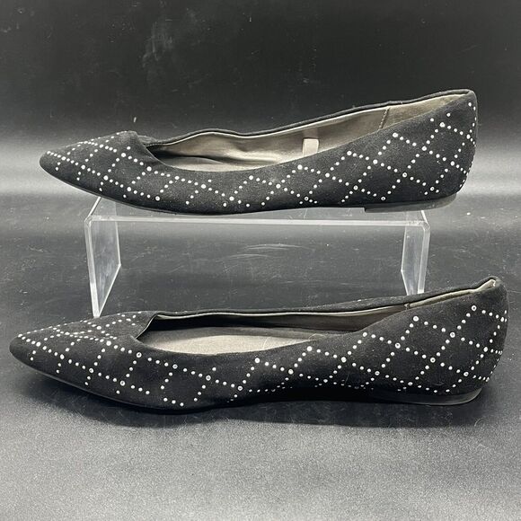 Libby Edelman Roscoe studded flats womens 9.5 black casual formal office - Picture 2 of 7
